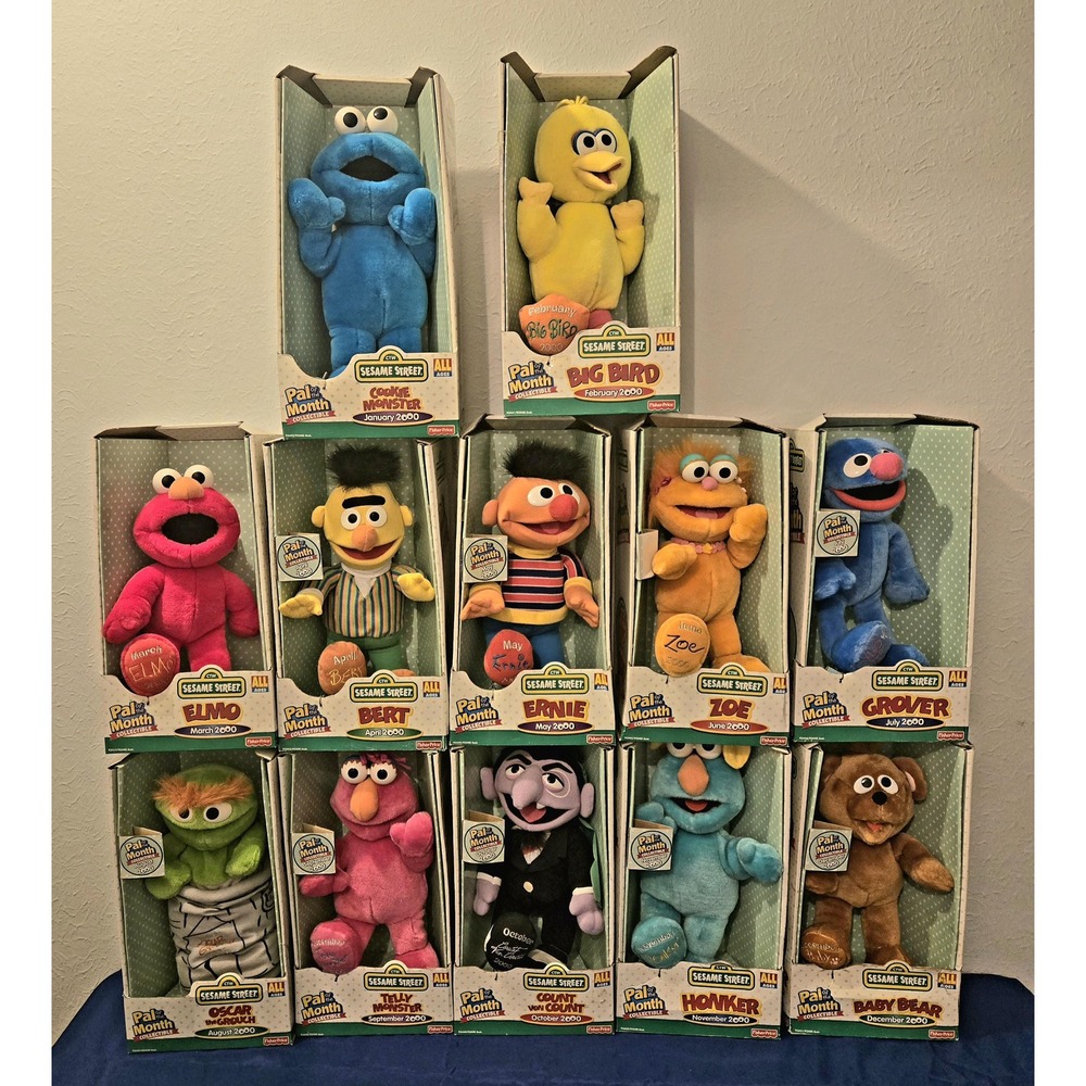 Sesame Street Pal Of The Month Complete Set 12 New In Box Factory Sealed Rare
